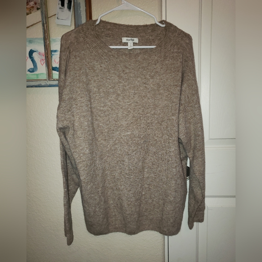 Tan Wool City  sweater. Size large.